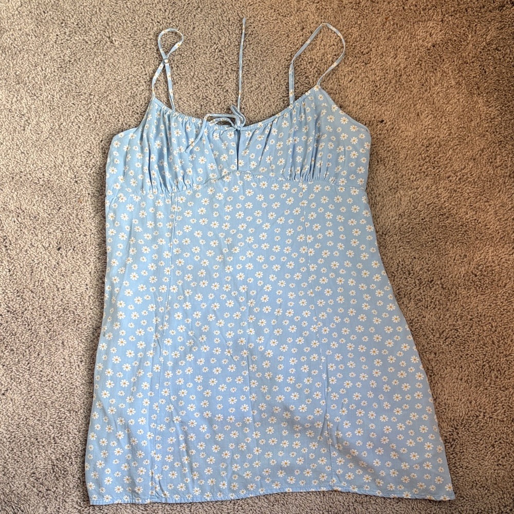 Floral Blue Spaghetti Strap dress